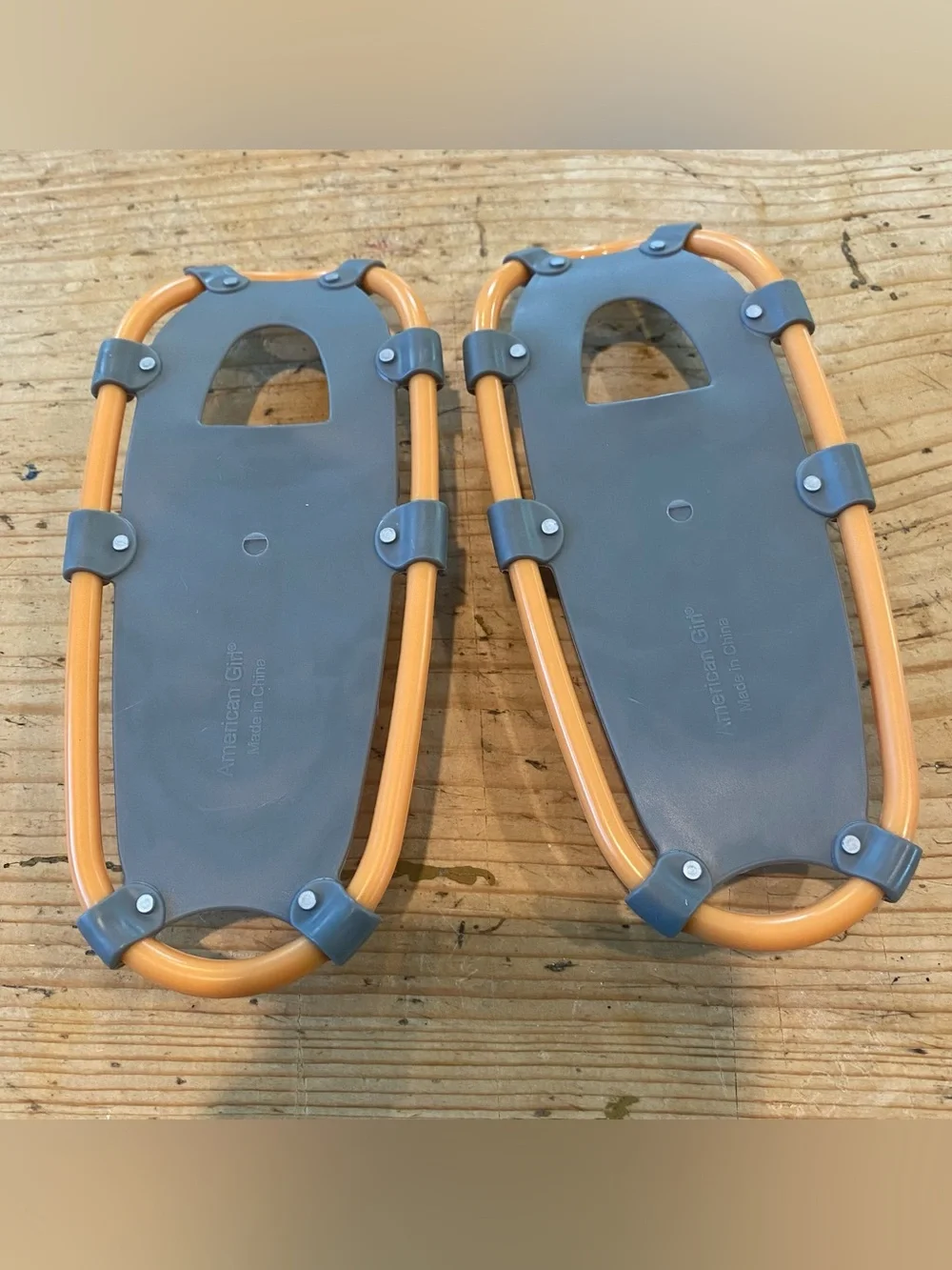 American Girl Doll Snowshoes Orange Pink Chrissa Winter Gear - Picture 3 of 5